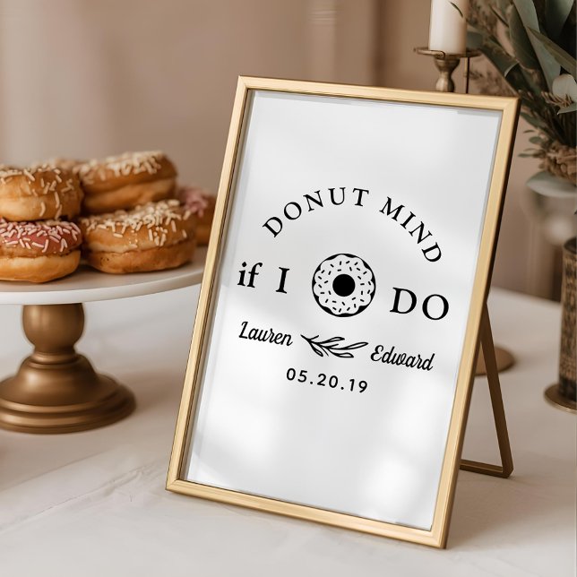 Rustik handritad Donut Mind If I Do Bröllopsbord Poster (Skapare uppladdad)