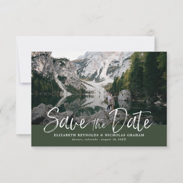 Rustik handritad fotosparad Save The Date-svar OSA Kort (Framsida)