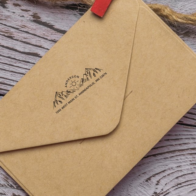 Rustik, handskriven Returadress för eget namn Självfärgande Stämpel (Skapare uppladdad)