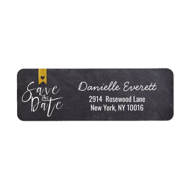 Rustik handskriven Spara datumskriptet Adress Returadress Etikett (Framsidan)