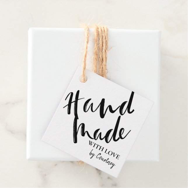Rustik handstil med kärlek-skript gåvor etiketter (På plats)
