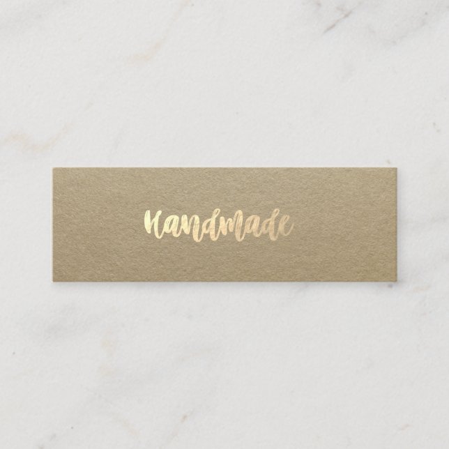 Rustik Hantverk, Guld, Enkelt, Hemmagjord Mini Visitkort (Framsida)