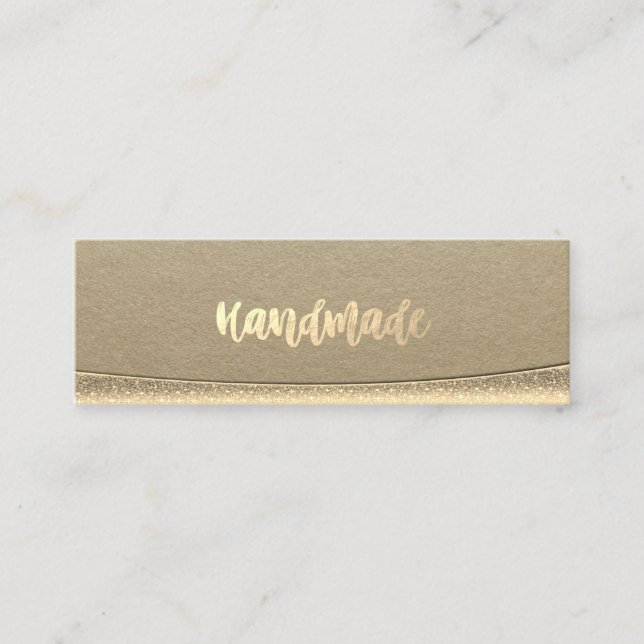 Rustik Hantverk, Guld  Handgjord Mini Visitkort (Framsida)