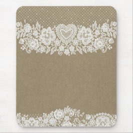 Rustik Hantverk & Vitt Spetsigt Lacy Farmhouse Chi Musmatta
