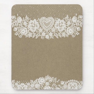 Rustik Hantverk & Vitt Spetsigt Lacy Farmhouse Chi Musmatta