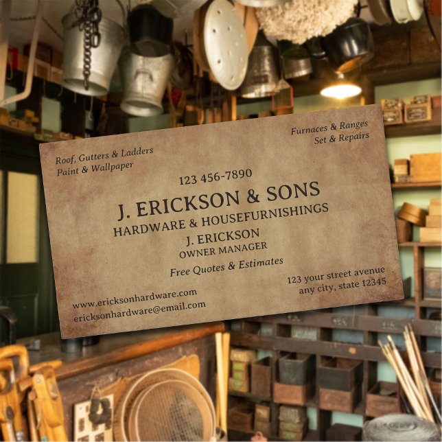 Rustik Hardware Store Visitkort (Skapare uppladdad)