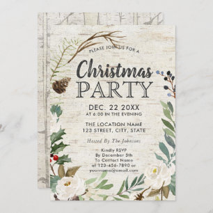 Rustik Helgdag Wandeene Vitseblicken Jul Party Inbjudningar