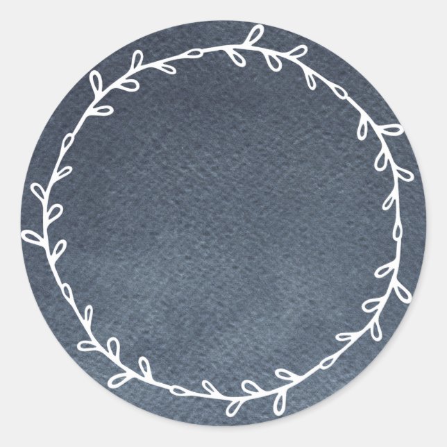 Rustik Hemlagad Djupblå Skriv På Tom Etikett (Framsida)