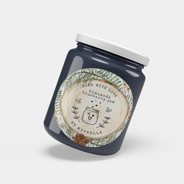 Rustik hemmagjord med kärlek burk etikett (Skapare uppladdad)