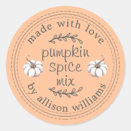 Rustik hemmagjord pumpa kryddmix Apelsin Runt Klistermärke