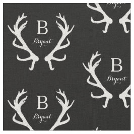 Rustik Hjort Antlers Monogram, välj Färg Tyg