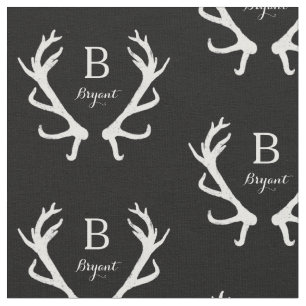 Rustik Hjort Antlers Monogram, välj Färg Tyg