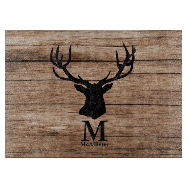 Rustik Hjort elk buck monogram anpassningsbar Styc (Framsidan)