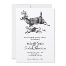 Rustik Hjort Skogsbröllopsinbjudan