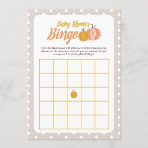 Rustik höst baby shower Bingo spelkort Inbjudningar