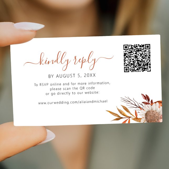Rustik höst boho bröllop online rsvp tilläggskort (Skapare uppladdad)