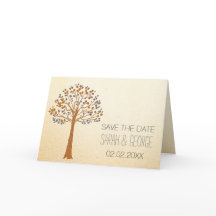 Rustik Höst Bröllop Spara Datum Inbjudan