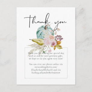 Rustik Höst Fall Pumpa Fikon Blommor Bröllop Vykort