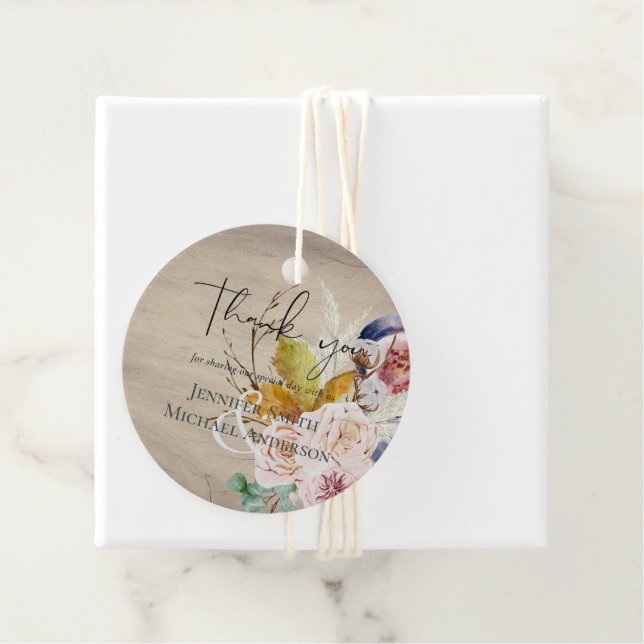 Rustik Höst Fall Pumpor Fikon Blommor Bröllop Gåvor Etiketter (På plats)