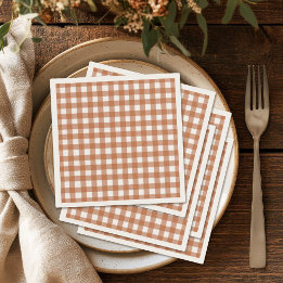 Rustik Höst Gingham Middagskväll Pappersservett