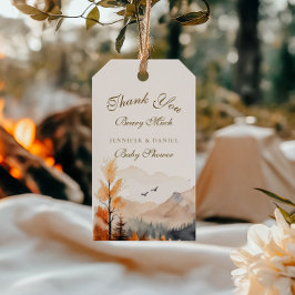 Rustik höst i bergen Björnaktig Tack Presentetikett