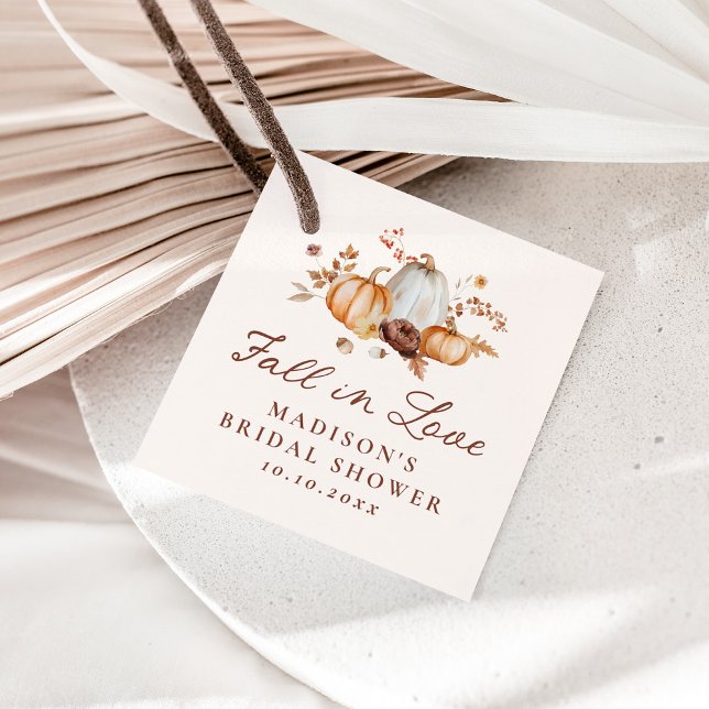Rustik Höst i kärlek Pumpa Blommig Bröllopsfest Gåvor Etiketter (Skapare uppladdad)