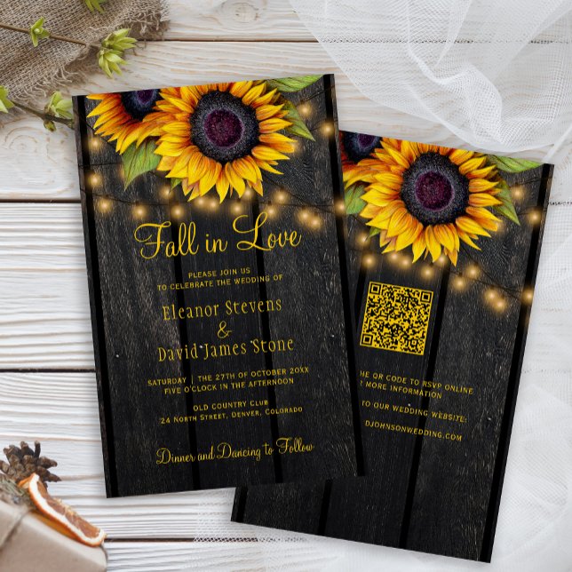 Rustik höst kärleks QR-kod allt i ett bröllop (Skapare uppladdad)