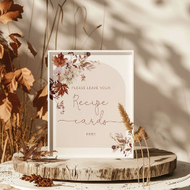 Rustik höst lämna ditt receptkort här plansch poster