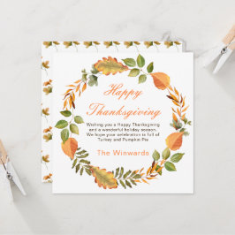 Rustik Höst Löv Fyrkantig Thanksgiving Kort