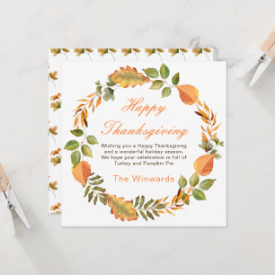 Rustik Höst Löv Fyrkantig Thanksgiving Kort