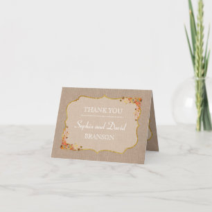 Rustik Höst löv Linen Canvas TACK Kort