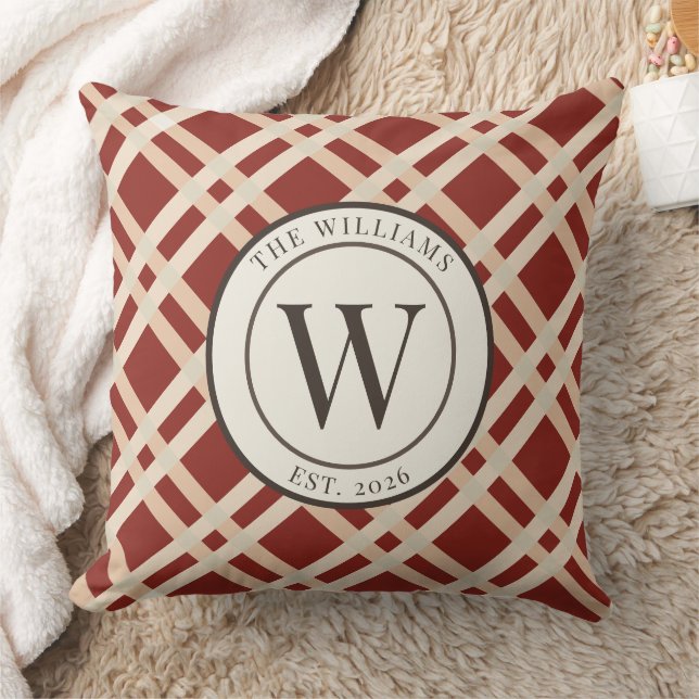 Rustik Höst Plaid Monogram Familjevapen Kudde (Filt)