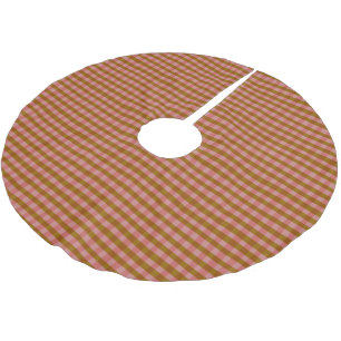 Rustik Höst-Rutig Geometrisk Mönster Julgransmatta Borstad Polyester