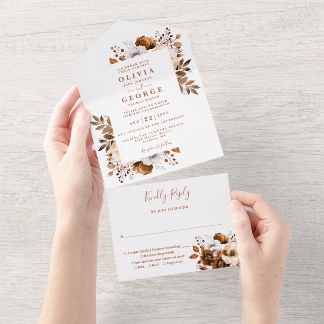 Rustik höst terrakotta modern blomhochzeit (Tearaway)