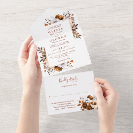 Rustik höst terrakotta modern blomhochzeit