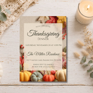 Rustik Höst Thanksgiving Middagsinbjudan Inbjudningar