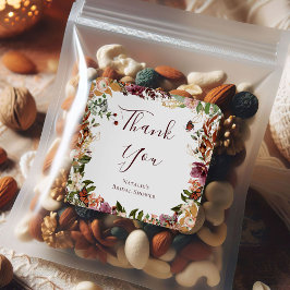 Rustik höstblomma fyrkantigt klistermärke