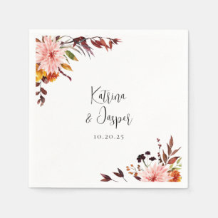 Rustik höstblomma pappersservett