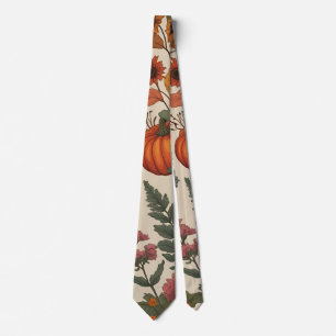 Rustik Höstblomma Pumpa - Höstskörd Slips
