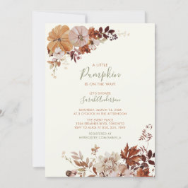 Rustik Höstblomma Pumpa Sage Baby Shower-inbjudan Inbjudningar
