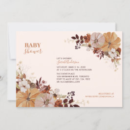 Rustik höstblommig baby shower-inbjudan inbjudningar