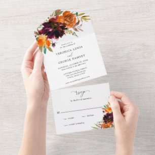 Rustik höstblommig elegant bröllop