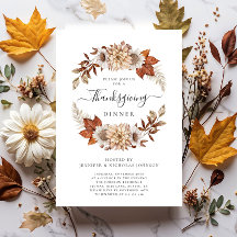 Rustik höstblommig Thanksgiving-middag