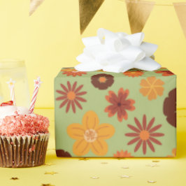 Rustik höstblommor Seamless Fall Birthdays Gift Presentpapper