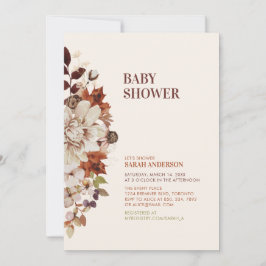 Rustik höstblomster Baby Shower inbjudan