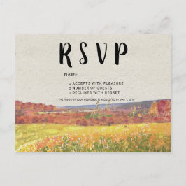 Rustik höstbröllop RSVP vykort