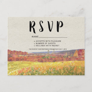 Rustik höstbröllop RSVP vykort