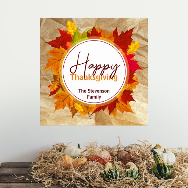 Rustik Höstdags Familje Thanksgiving Poster (Skapare uppladdad)