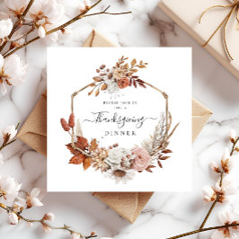 Rustik Höstdinertack till Thanksgiving Inbjudningar