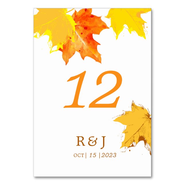 Rustik hösten i Bordsnumret Kärlek Bröllop Bordsnummer (Baksidan)